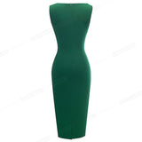 Solid Color Elegant Work Office Dresses - Business and Formal Party Bodycon Sheath Women Dress