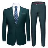 Men Suits - Men 2 Pieces Jacket + Pants Business & Wedding Suit | Tuexdo Slim Fit Single Button