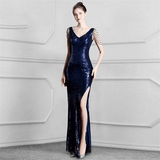 Elegant Sequins Mermaid Evening Dress Prom Gowns for Formal Party Dress Wear