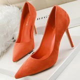 Women High Heels Shoes - Women Pumps Suede High Heels Office Shoes