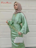 Muslim Abaya - Ramadan Eid Dubai Shiny Soft Silky Satin Abaya