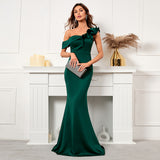 Prom Dress - Women One Shoulder Prom/Evening Green Dress