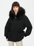 Women Winter Jacket - Winter Jacket For Ladies, Warm Parka Padded Coats with Natural Fur Collar