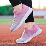 Women Sneakers - Casual Ladies Lace-Up Mesh Light Breathable Shoe