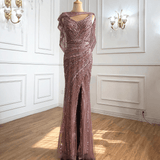 Dress - Silver Luxury Mermaid Evening Dress, Beading Sparkle Elegant Party Gown
