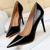 Women Pumps & Heels Shoes - Brown Fashion Woman Patent Leather High Heels