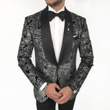 Men Suits - Italian Cut Suits: Jacket + Vest + Trousers Suit Set - Black