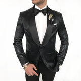 Men Suits - Italian Cut Suits: Jacket + Vest + Trousers Suit Set - Black