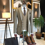 Men Suits - Italian Style Men Suit: Jacket + Vest - Camel Color