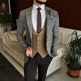 Men Suits - Italian Style Men's Jacket + Vest - Camel Color