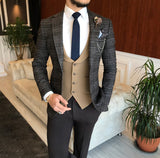 Men Suits - Italian Style Men's Jacket + Vest - Camel Color